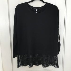 Kensie Black Lace Trim Top